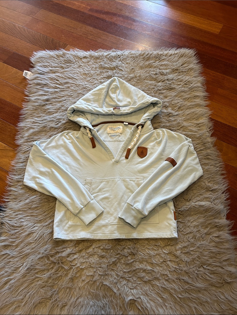Wanakome Sky Blue Cropped‎ Hoodie